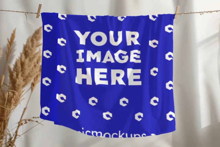Blue Blanket Mockup Template