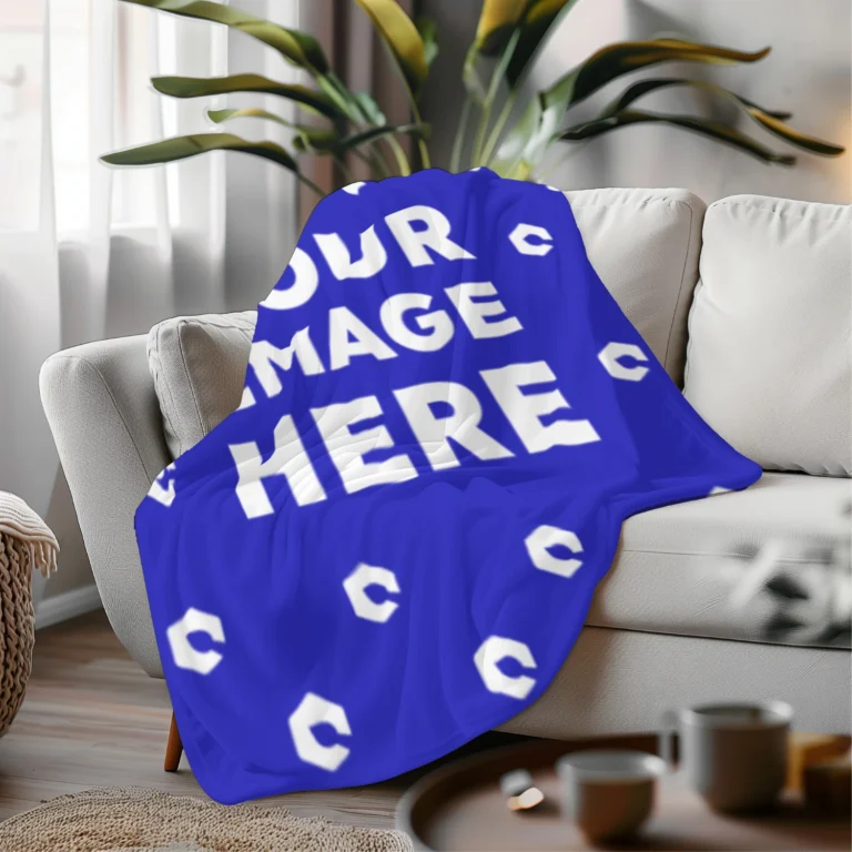 Blue Blanket Mockup Template