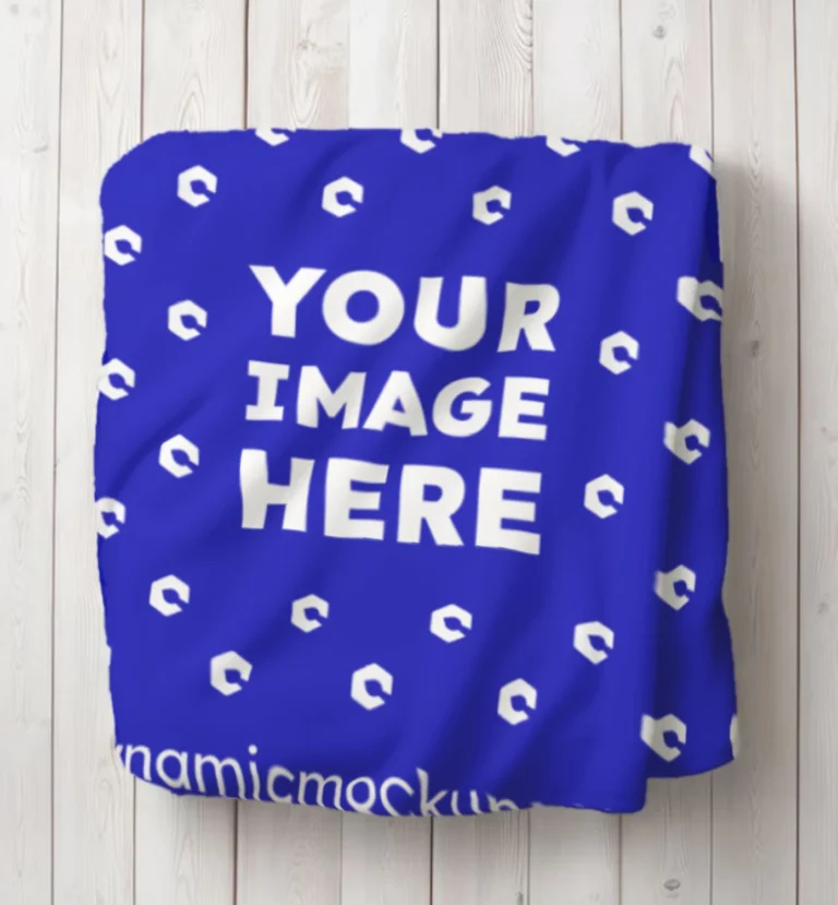 Blue Blanket Mockup Template