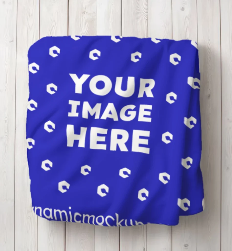Blue Blanket Mockup Template