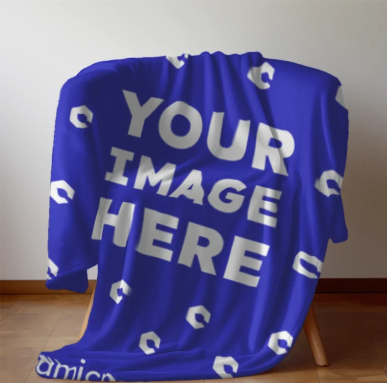 Blue Blanket Mockup Template