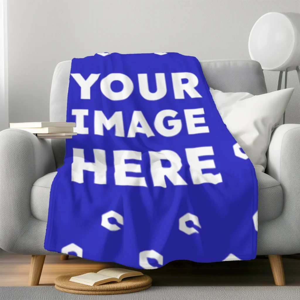 Blue Blanket Mockup Template