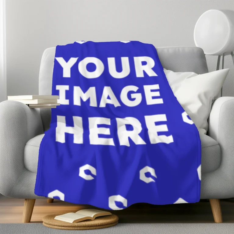 Blue Blanket Mockup Template