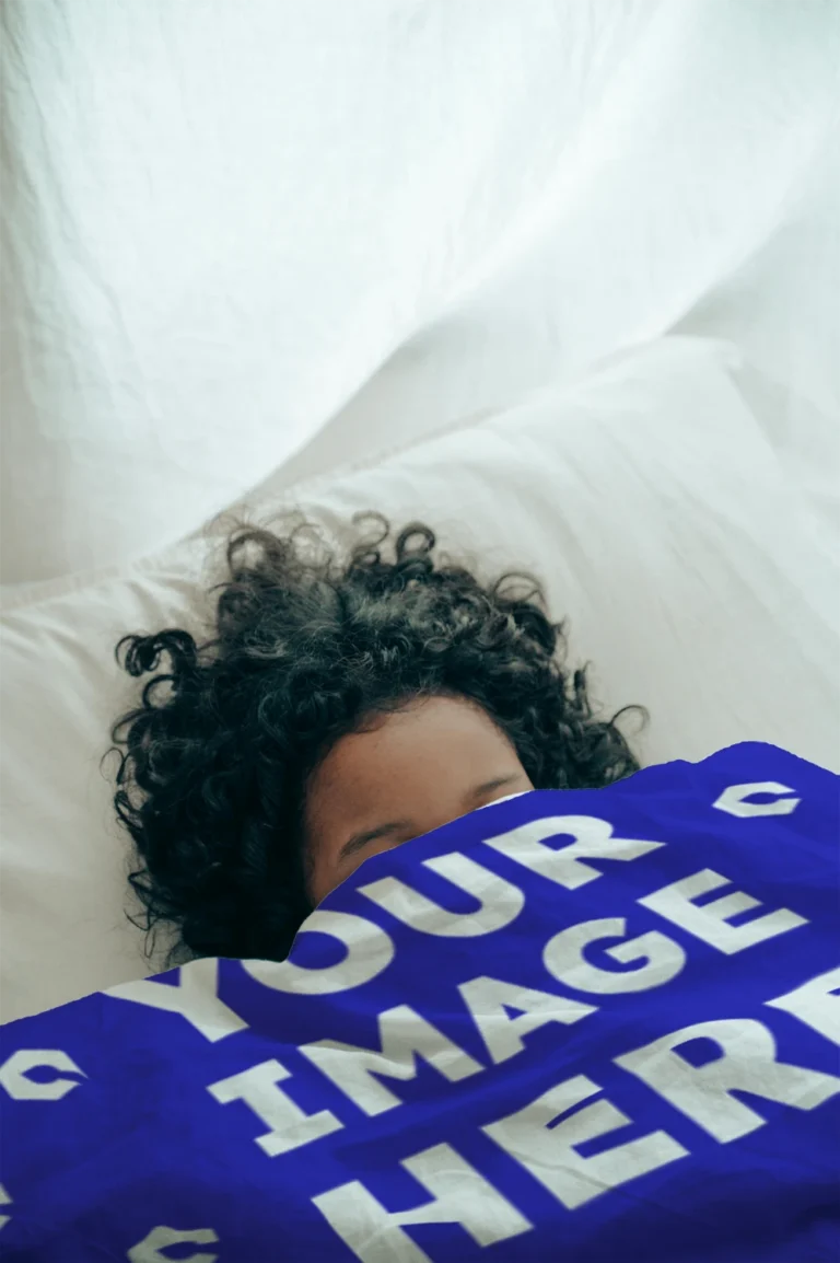 Blue Blanket Mockup Template