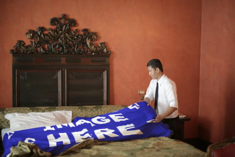 Blue Blanket Mockup Template
