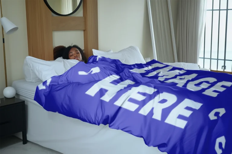 Blue Blanket Mockup Template