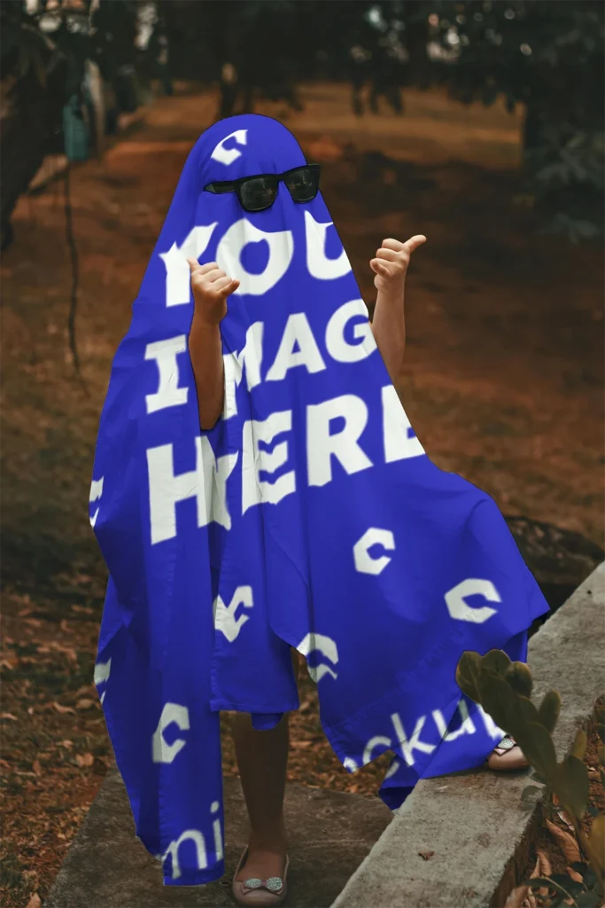 Blue Blanket Mockup Template
