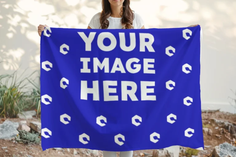 Blue Blanket Mockup Template