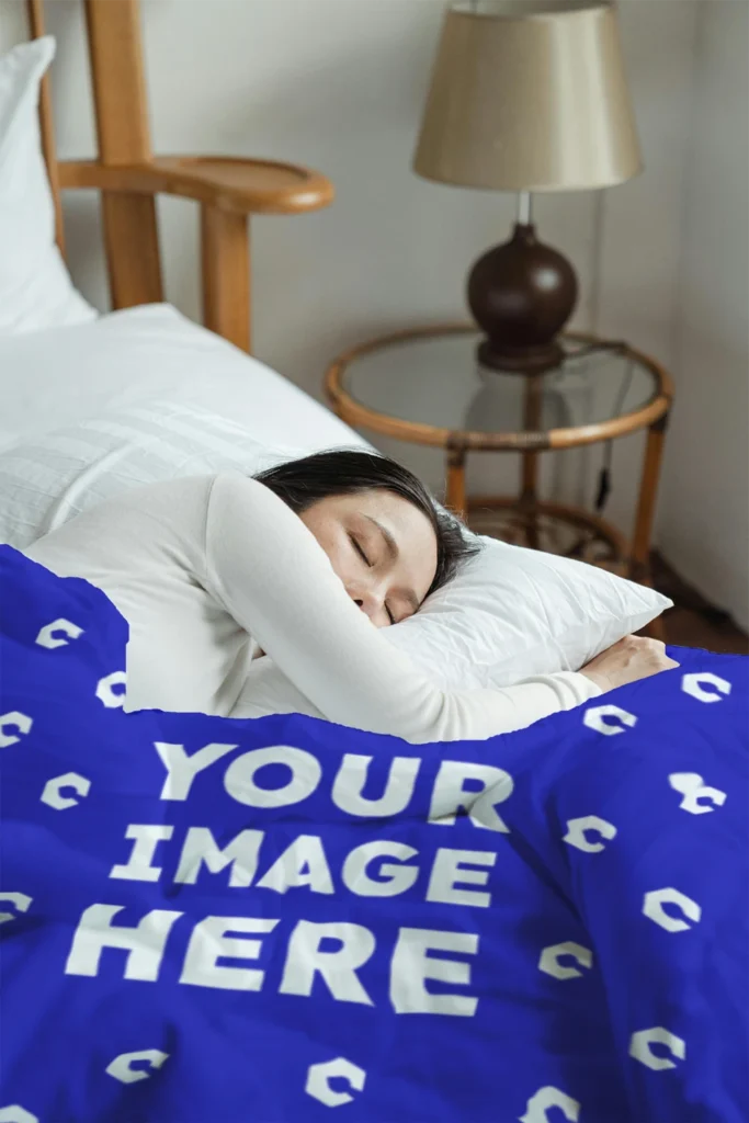 Blue Blanket Mockup Template
