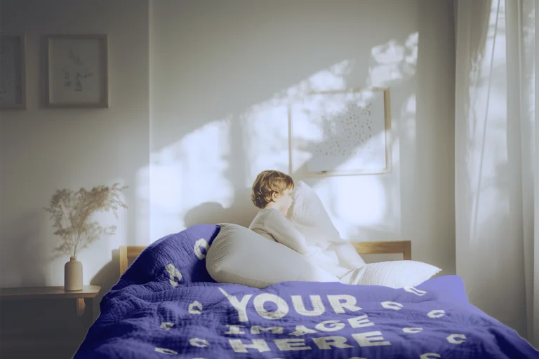 Blue Blanket Mockup Template