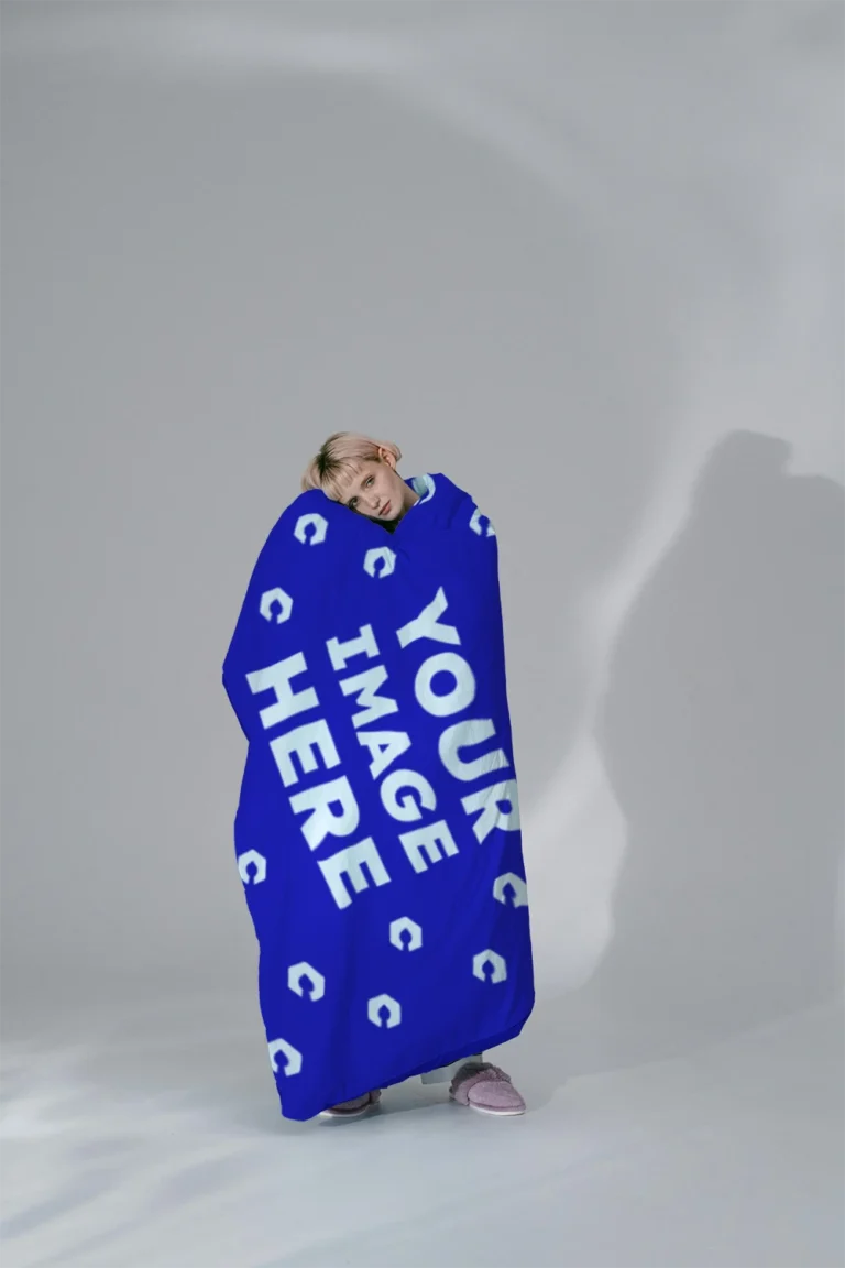 Blue Blanket Mockup Template