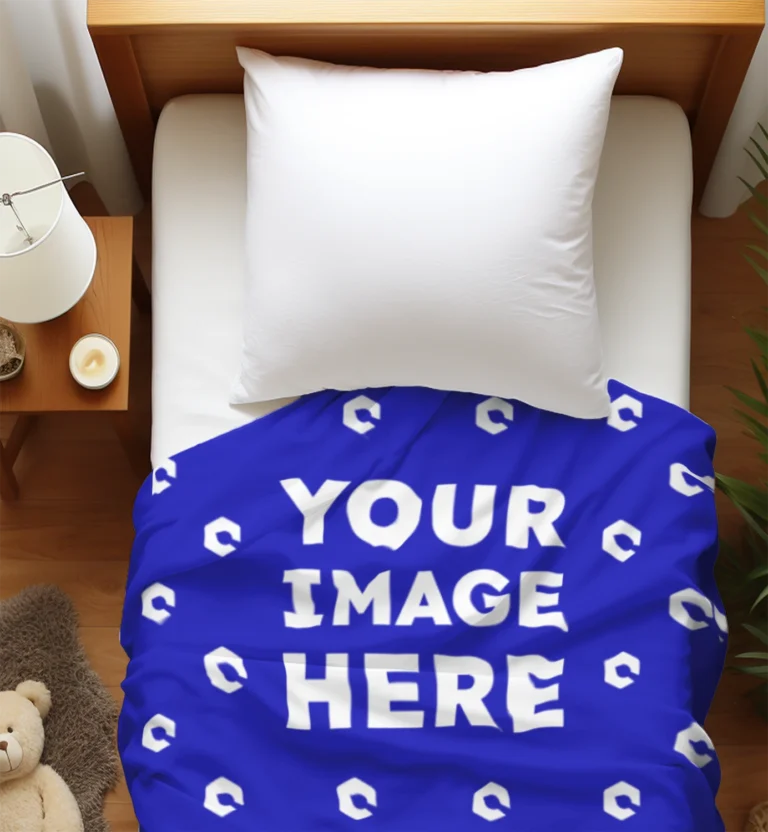 Blue Blanket Mockup Template