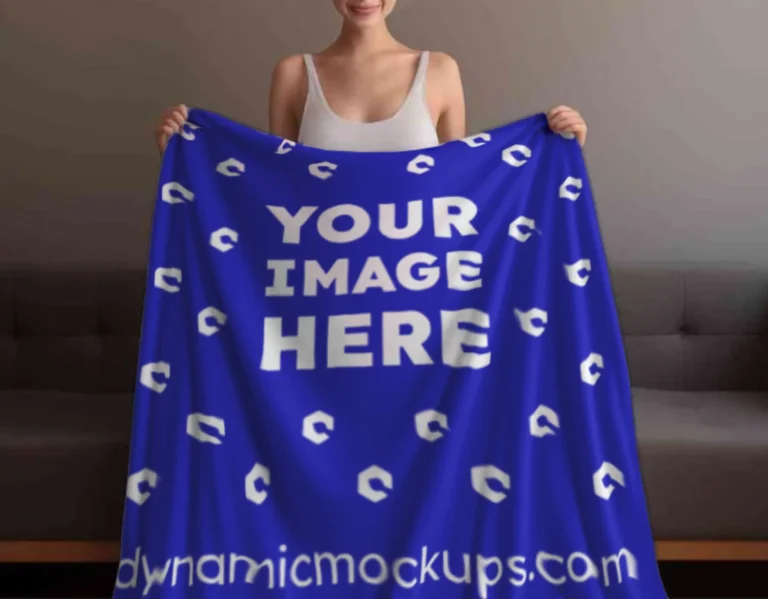 Blue Blanket Mockup Template