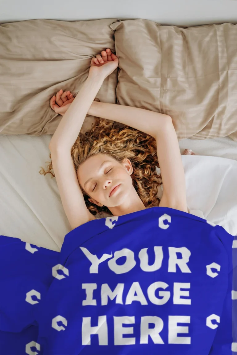 Blue Blanket Mockup Template