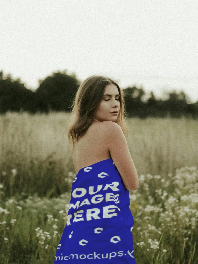 Blue Blanket Mockup Template