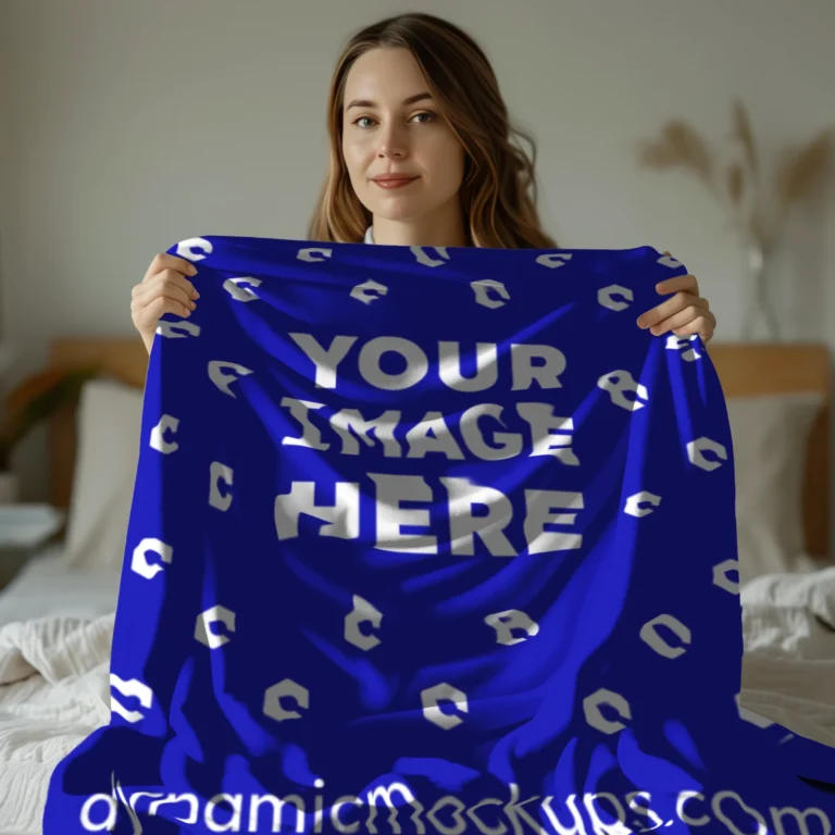 Blue Blanket Mockup Template
