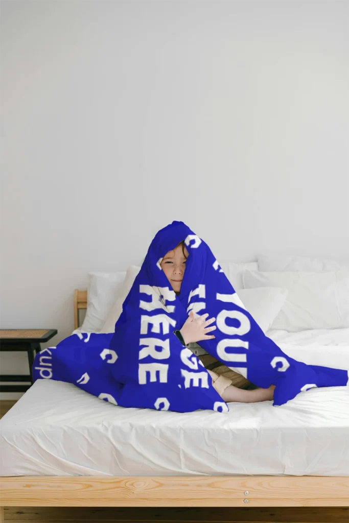 Blue Blanket Mockup Template