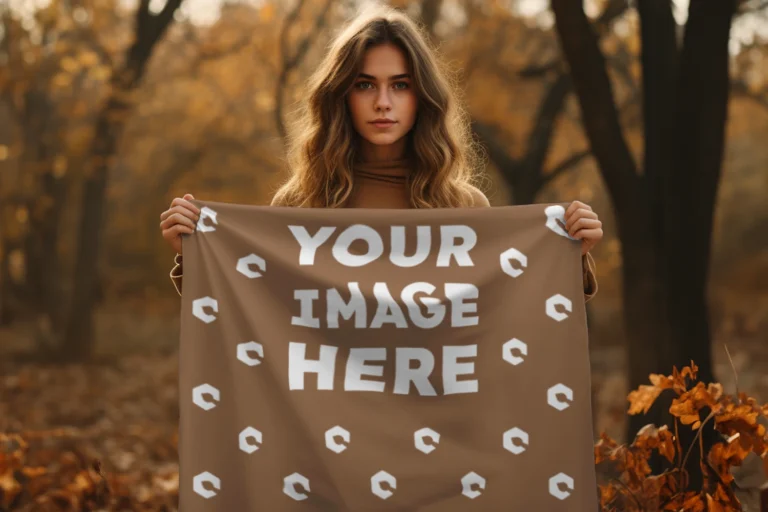 Brown Blanket Mockup Template