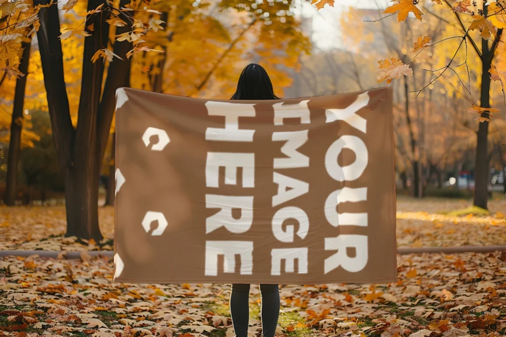 Brown Blanket Mockup Template