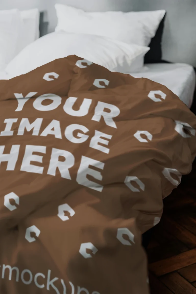 Brown Blanket Mockup Template