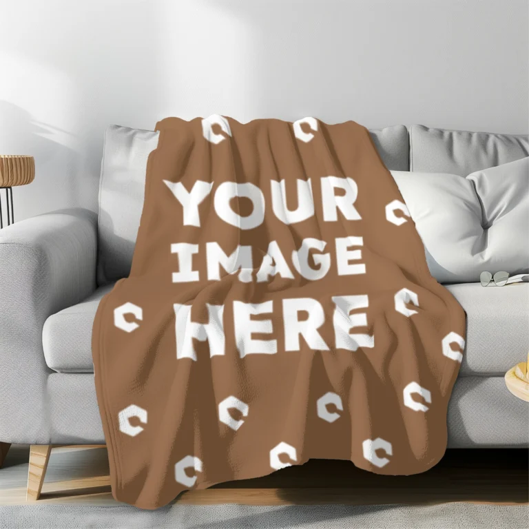 Brown Blanket Mockup Template