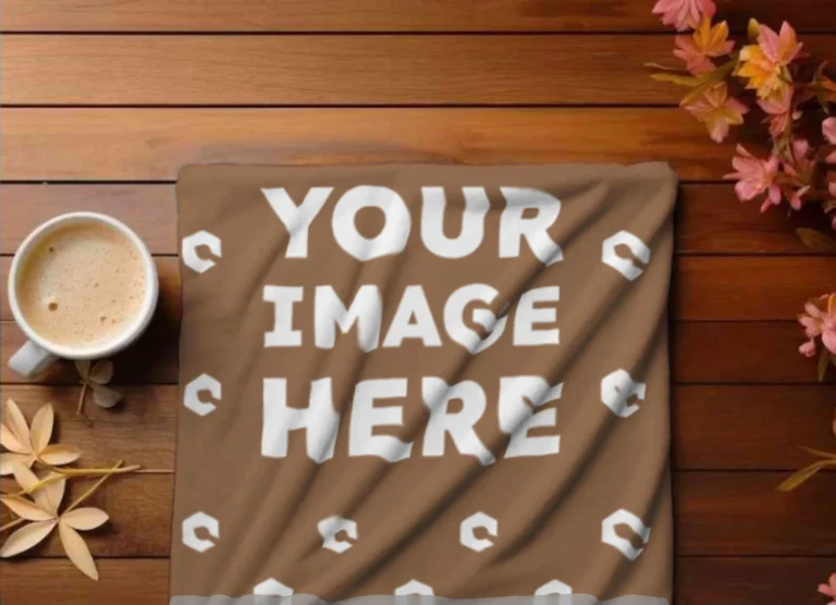 Brown Blanket Mockup Template