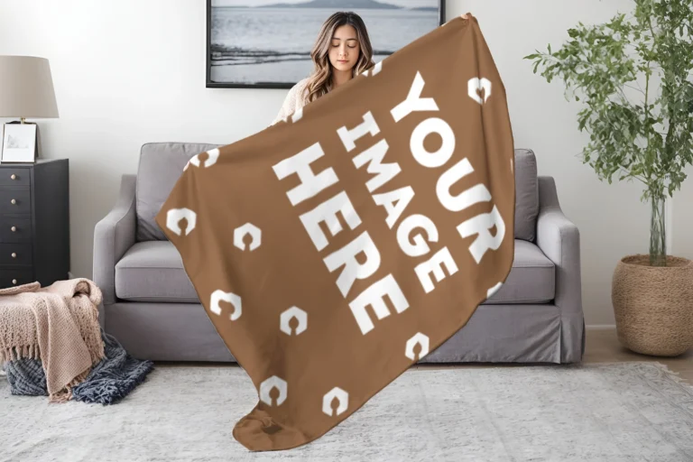 Brown Blanket Mockup Template