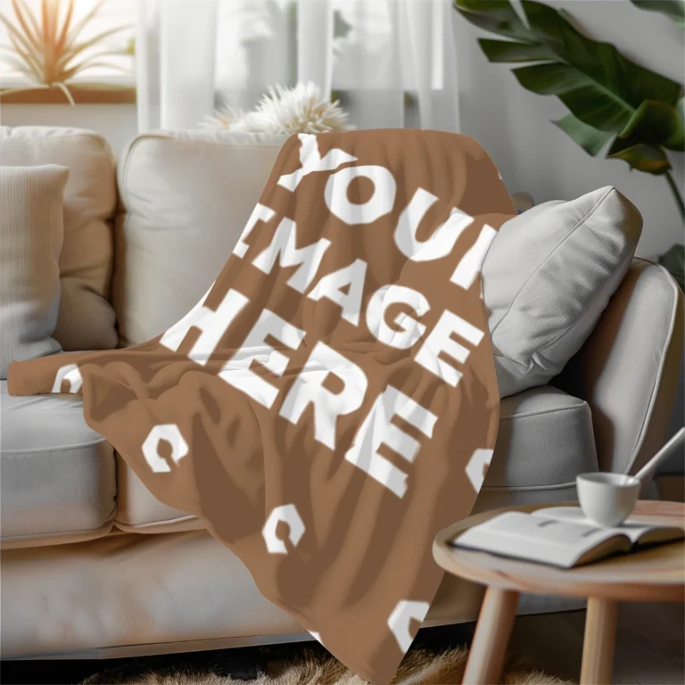 Brown Blanket Mockup Template