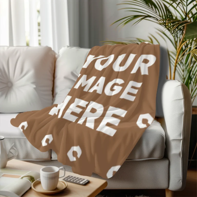 Brown Blanket Mockup Template