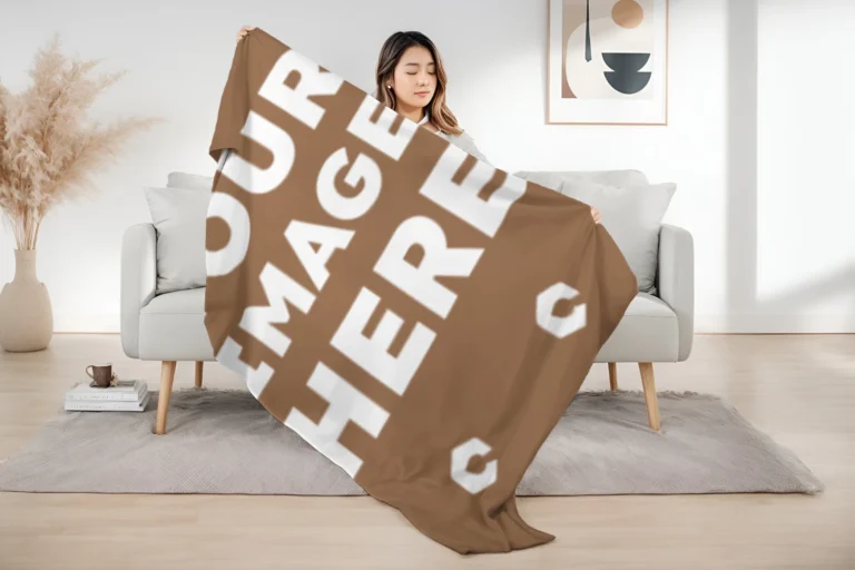Brown Blanket Mockup Template