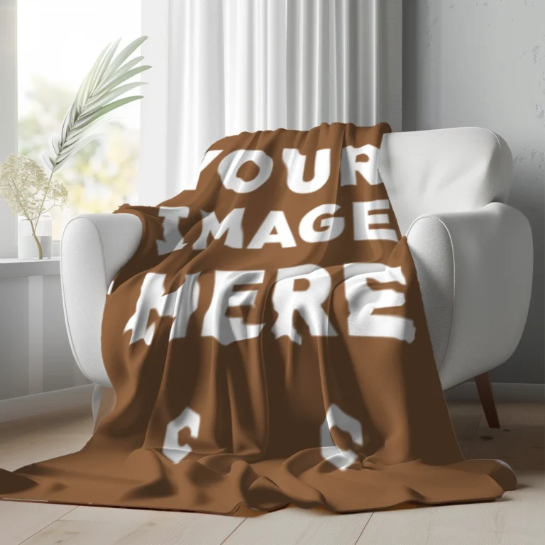 Brown Blanket Mockup Template