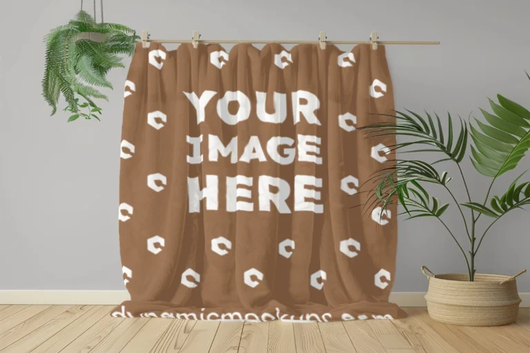 Brown Blanket Mockup Template