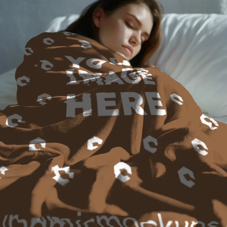 Brown Blanket Mockup Template