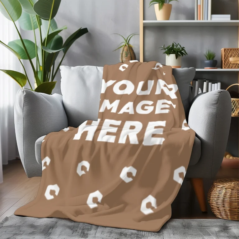 Brown Blanket Mockup Template