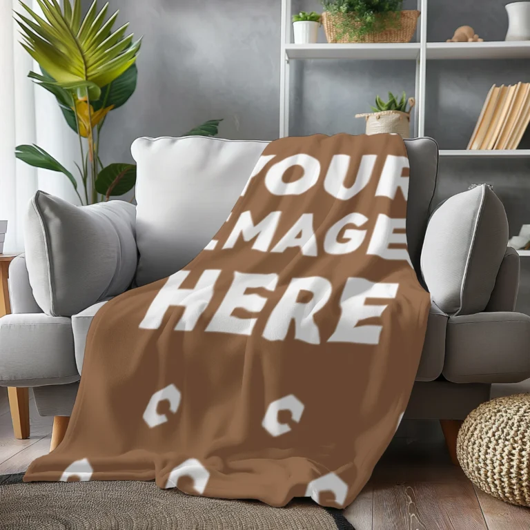 Brown Blanket Mockup Template