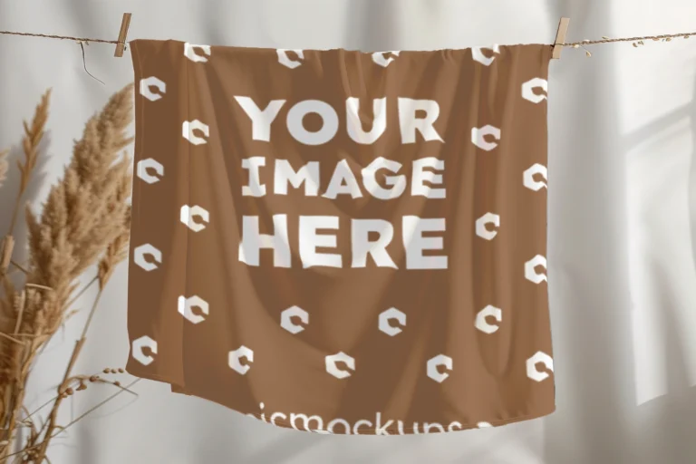 Brown Blanket Mockup Template