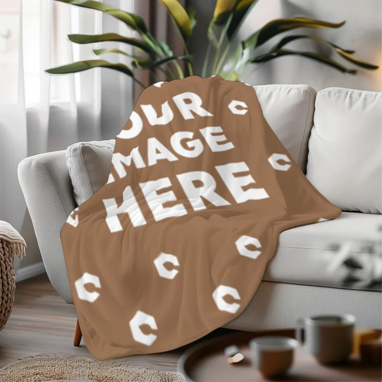Brown Blanket Mockup Template