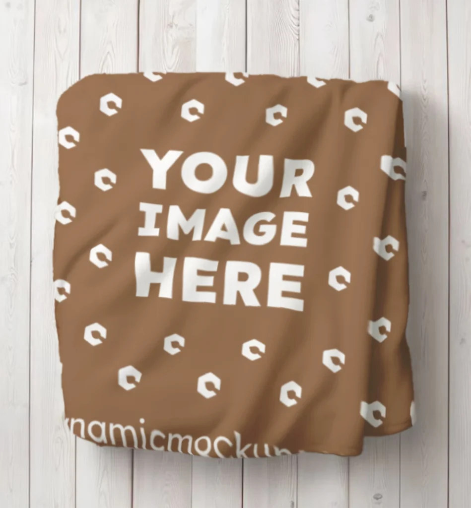 Brown Blanket Mockup Template