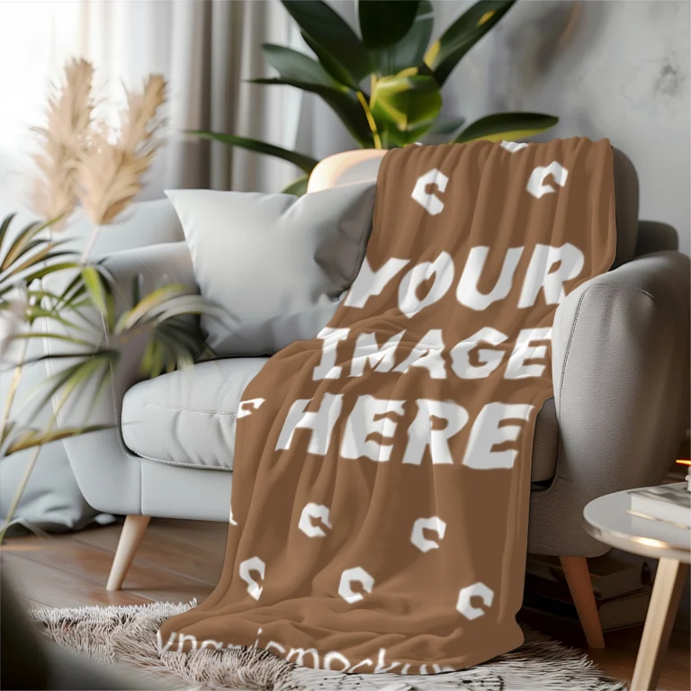 Brown Blanket Mockup Template