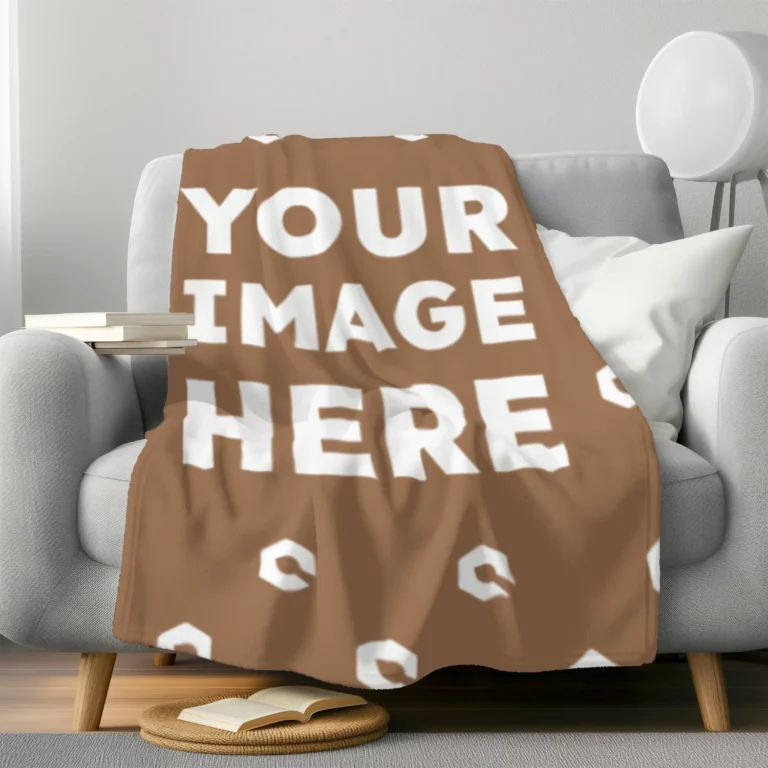 Brown Blanket Mockup Template