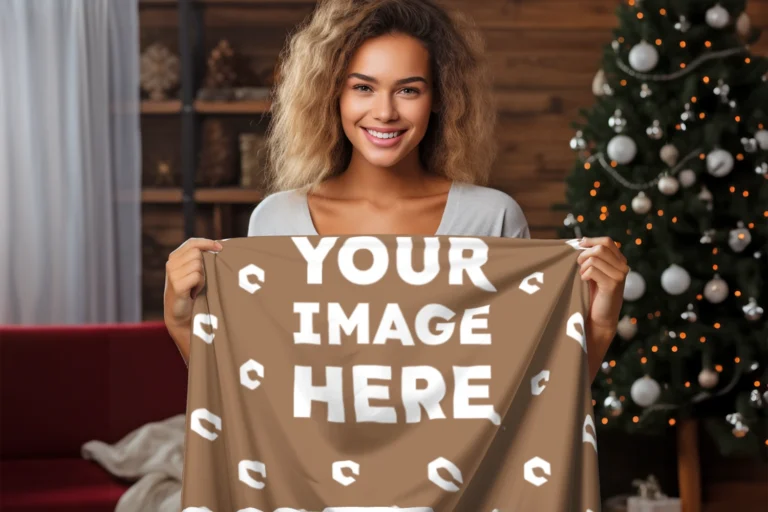 Brown Blanket Mockup Template