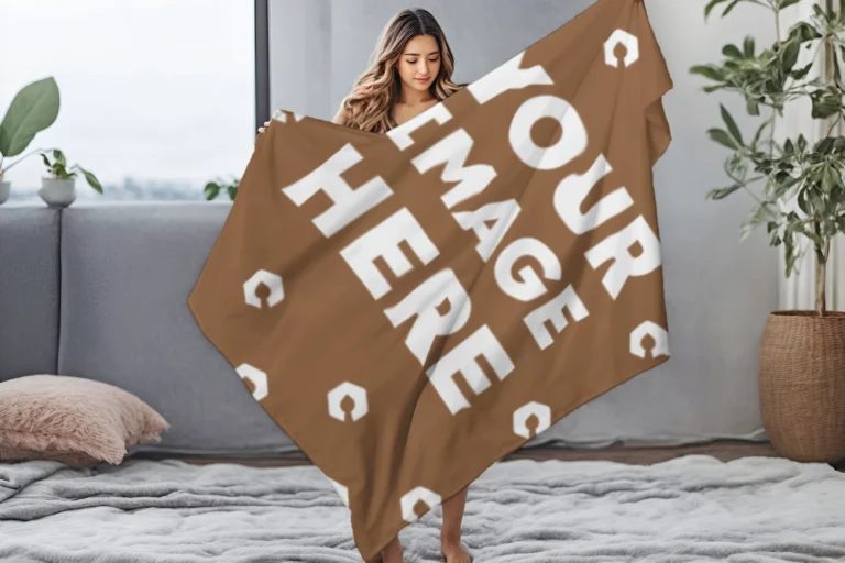 Brown Blanket Mockup Template