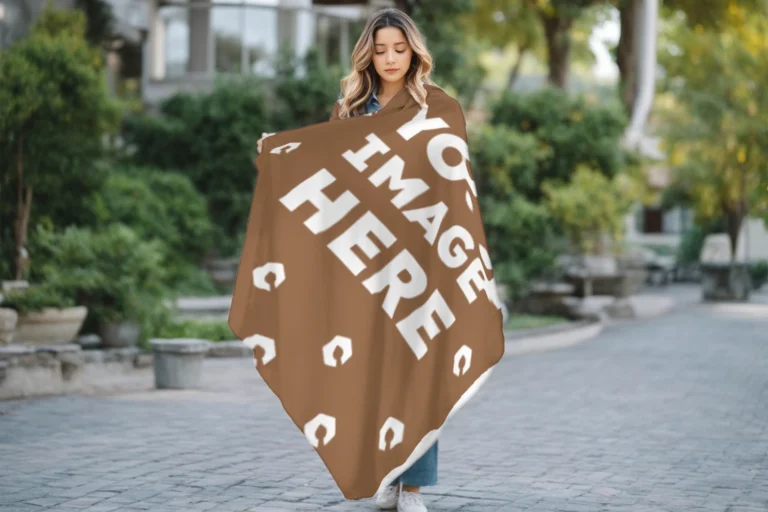 Brown Blanket Mockup Template