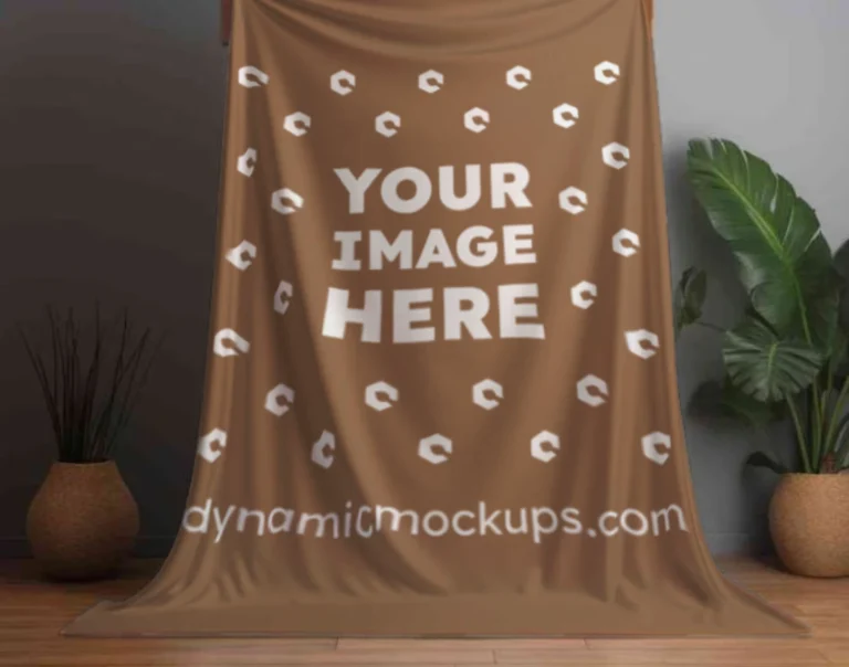 Brown Blanket Mockup Template