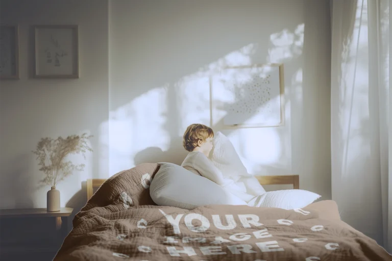 Brown Blanket Mockup Template