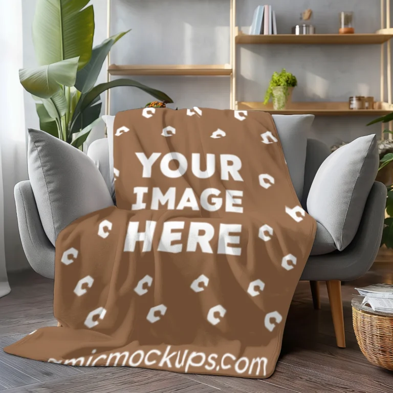 Brown Blanket Mockup Template