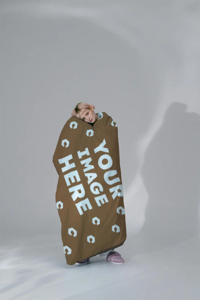 Brown Blanket Mockup Template