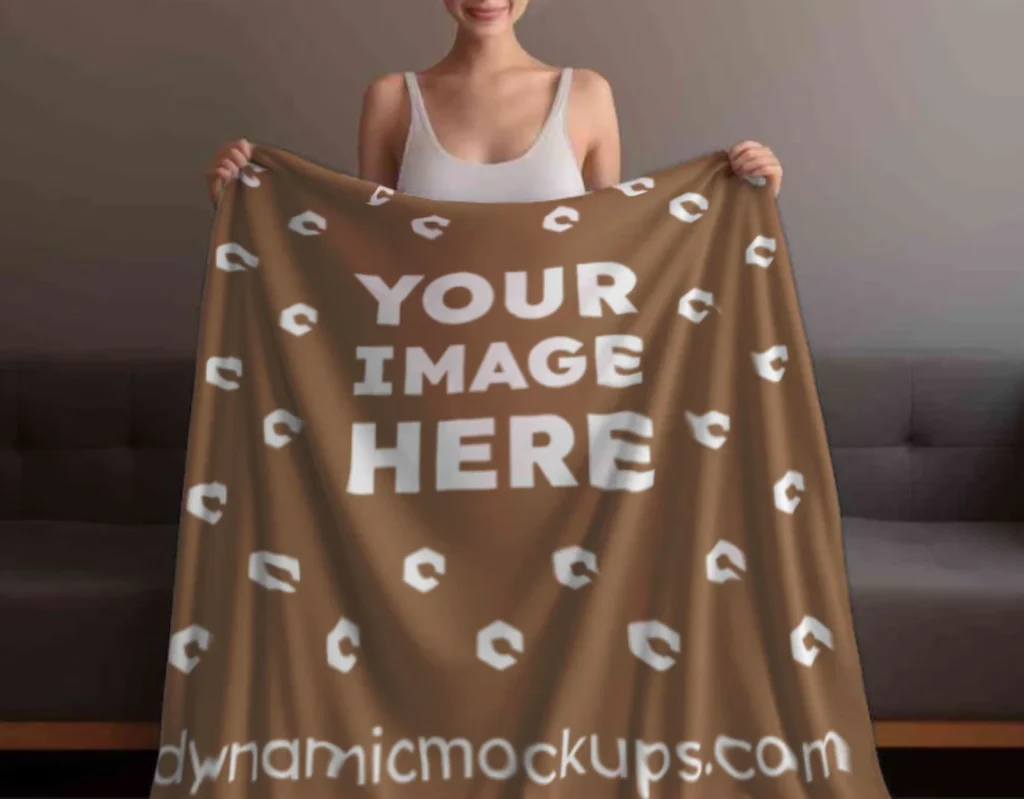Brown Blanket Mockup Template