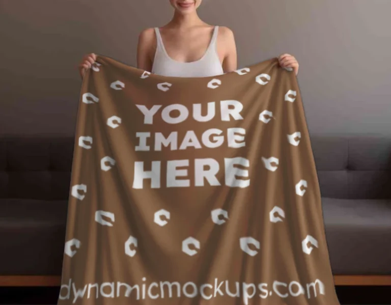 Brown Blanket Mockup Template
