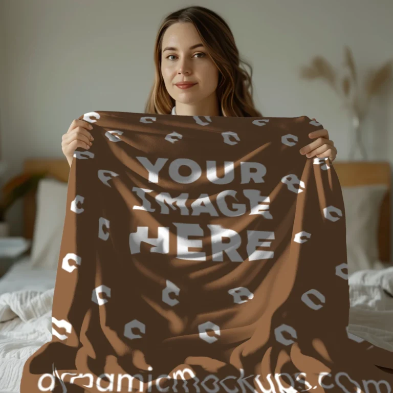 Brown Blanket Mockup Template